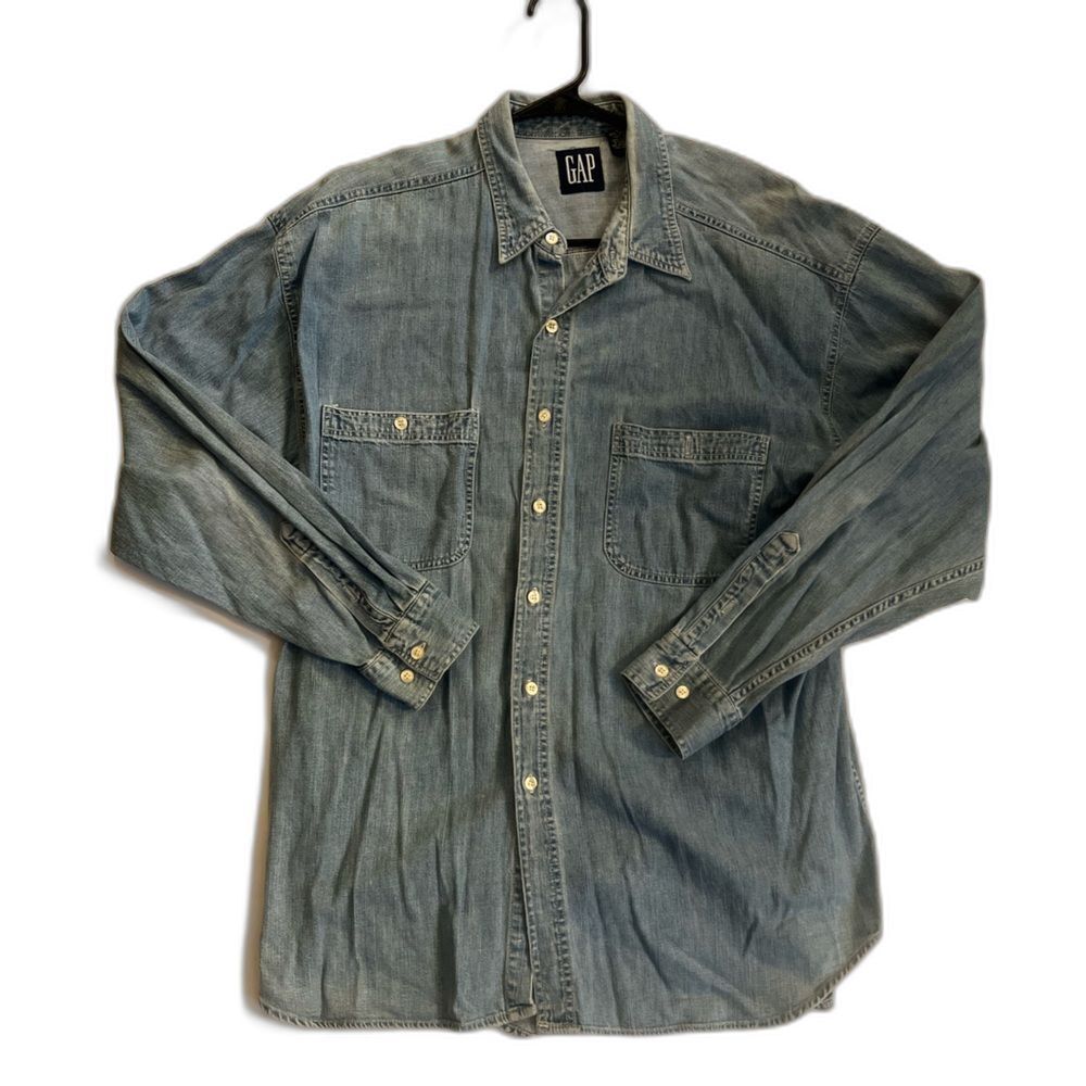 GAP Men's Light Blue Denim Shirt